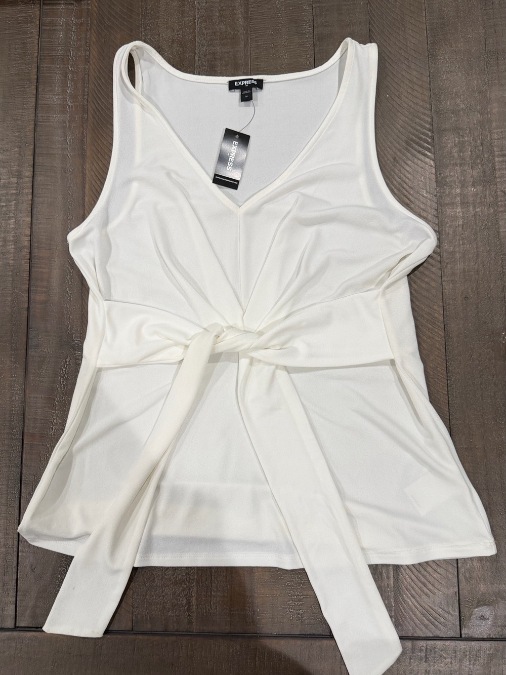 Express Cream Tie-Front Tank Top